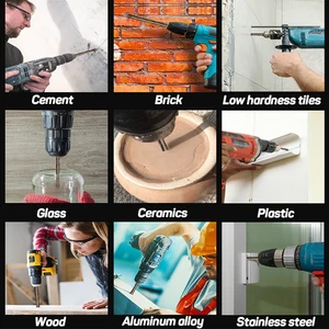 Bộ dụng cụ khoan gạch hex hex cruz, hợp kim cứng, bit tam giác, bộ dụng cụ cho gỗ, thủy tinh, gốm sứ, bê tông, dụng cụ mở lỗ, gạch, 3-12mm 8 Mũi khoan bán hàng chính cho Khoai sứ - №8