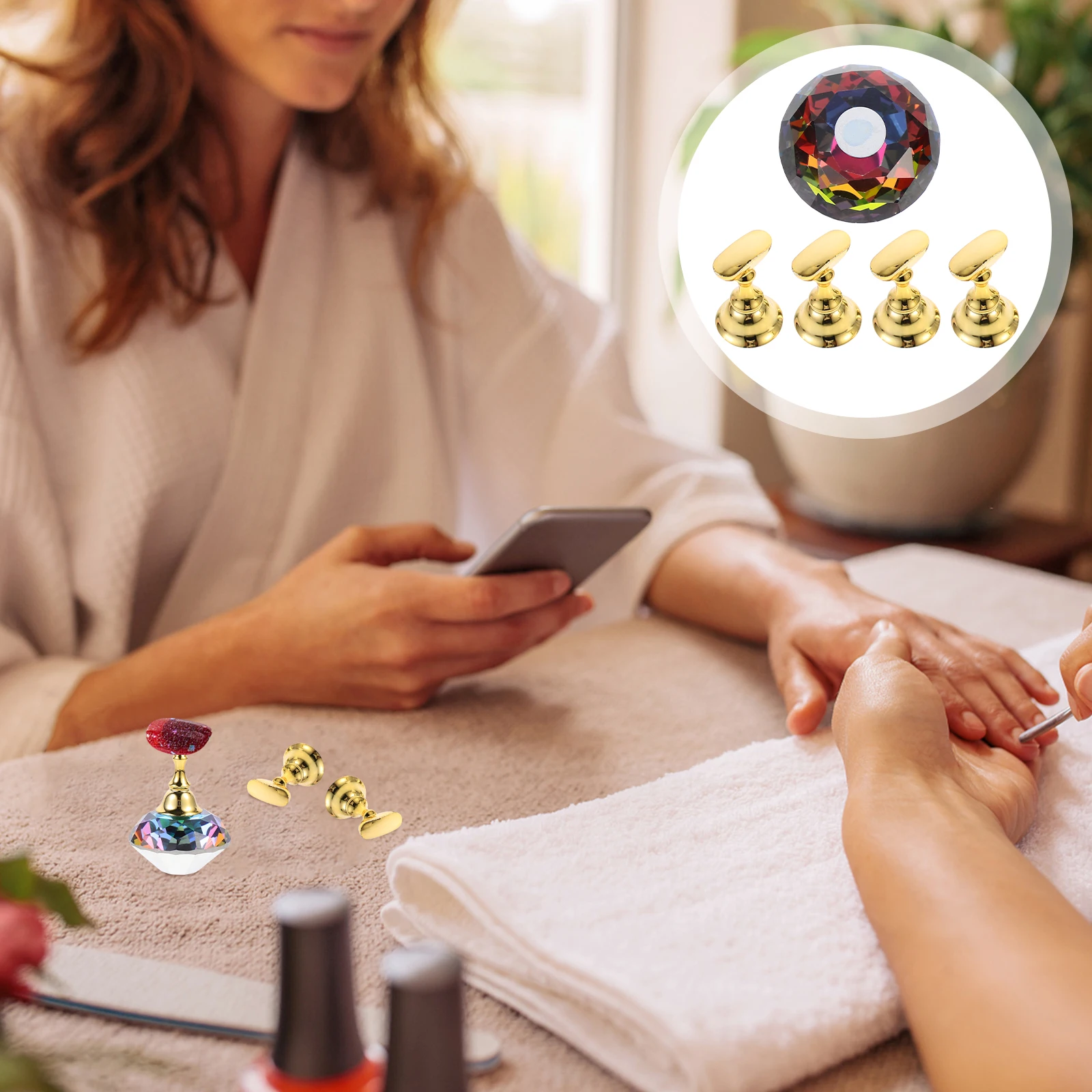 

Magnetic Nail Art Practice St Holder for Manicure Training Display Supplies Beginner Artists Salon Use Nail Art