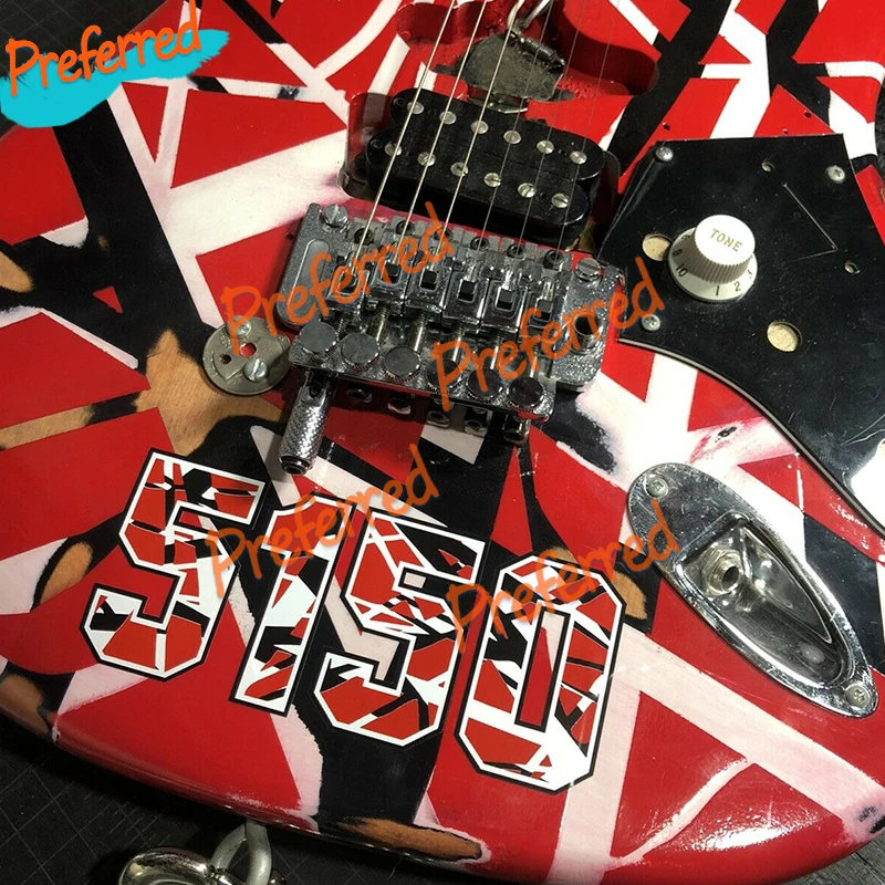 5150 Frankenstrat EVH Striped Car Guitar Decal Salute Sticker Strat Car Accessories Waterproof PVC