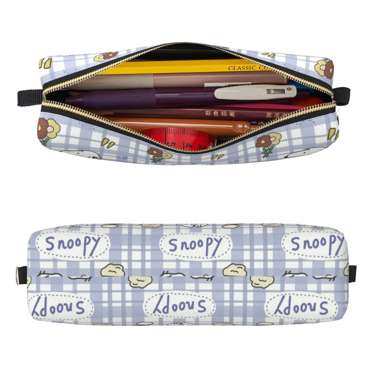 스누피 땅콩 컬렉션 연필 케이스 재미있는 펜 가방 어린이 대용량 학교 용품 선물 연필 케이스