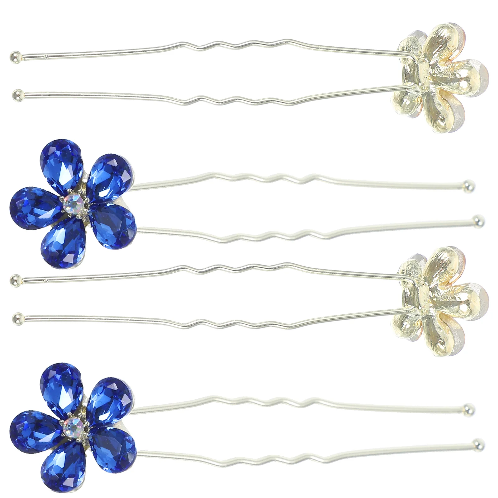 

4 шт., свадебные заколки для волос со стразами, U-образные свадебные декоративные аксессуары для волос для женщин, заколки с цветами, свадебная заколка для волос