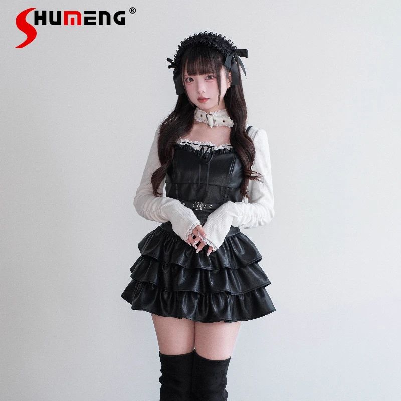

Autumn New Lolita Strap Dresses Lace Original Japanese Subculture Mass-Produced Rojita Suspender Dress Y2k Clothes For Ladies