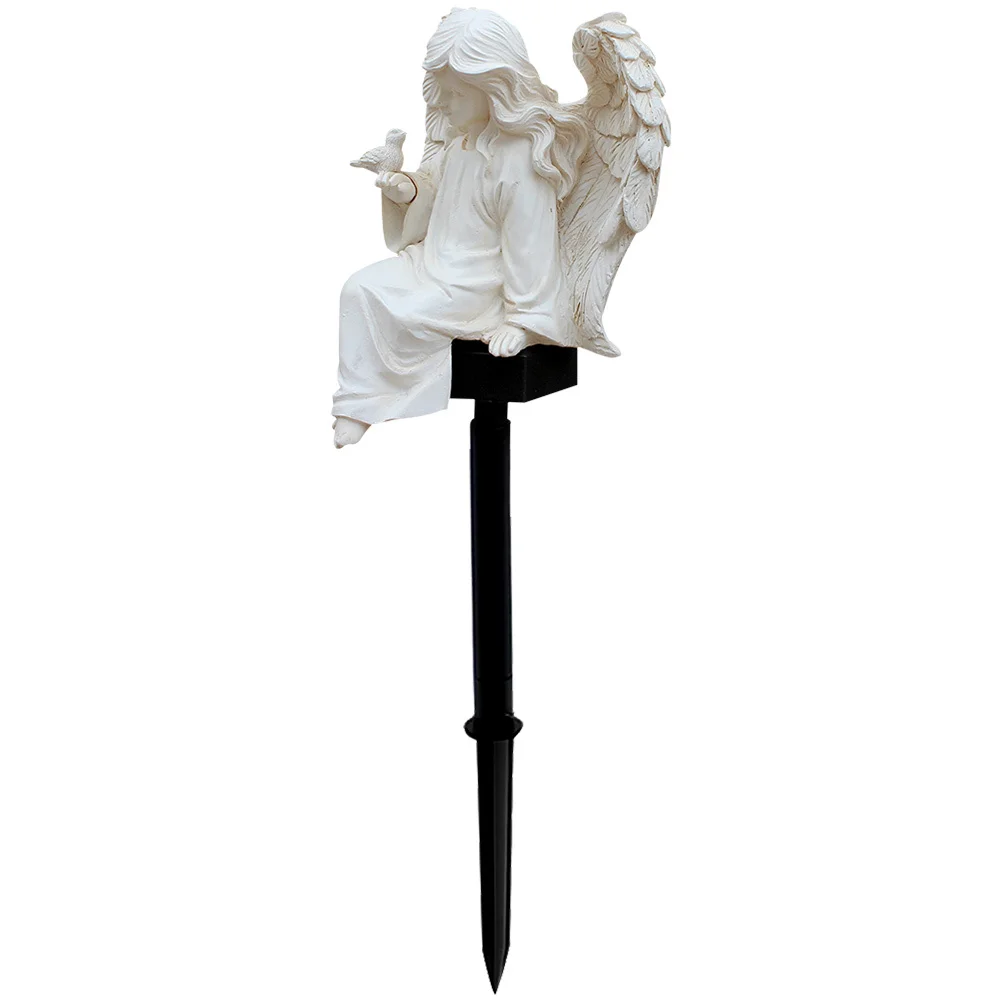 

Солнечная садовая статуэтка-ангел, декоративный светильник-шамбушка для газона, двора, дорожек, кладбища, солнечные светильники для декора сада и газона