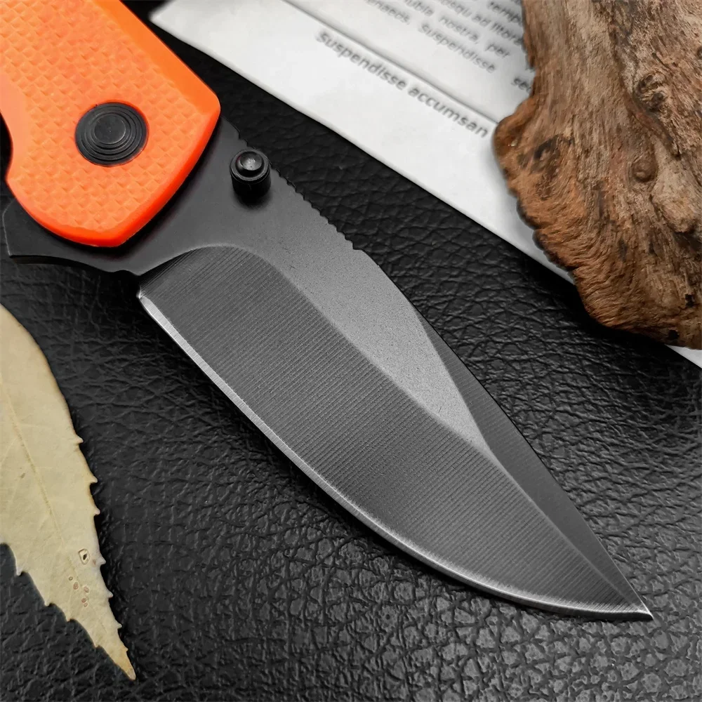 Folding Flip Assist Pocket Knife 440C Blade Orange Nylon Fiberglass Handle EDC Outdoor Camping Tactical Hunting Military Knife