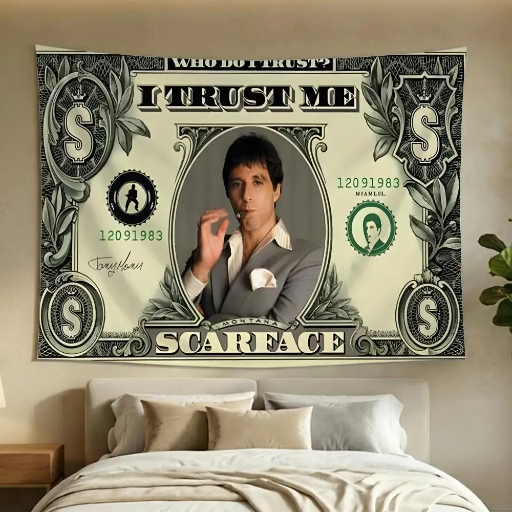 Movie Gangster Scarface Tapestry Washable Soft Daily Wall Hanging Decor for Living Home Room Bedroom