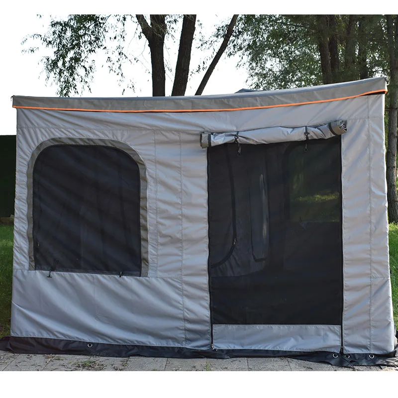 300D Car Side Awning Easy-Set-Up 4-Season Aluminum Frame with Remote Control Switch Waterproof, Rotproof for 3-4 People
