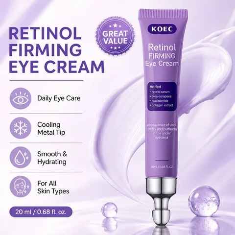 Retinol Eye Firming Cream with Retinol, Collagen & Niacinamide - Anti Aging Eye Cream for Wrinkles, Firming & Brightening - Smooth & Hydrate Under Eye Area, 20ml/0.68 fl.oz