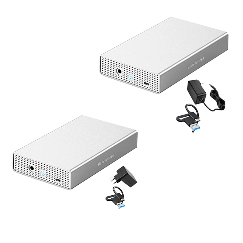 Blueendless Sas Hard Drive Enclosure Usb C To 2.5/3.5 Inch SAS/SATA Support Max 20Gb Disk External Hdd Case