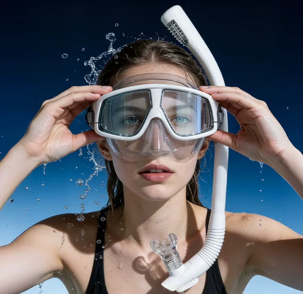 WaterTime Snorkeling Three-Component Set: Dry Fog-Resistant Dive Mask, Dive Mask, Anti-Drowning Respiratory Tube Kit