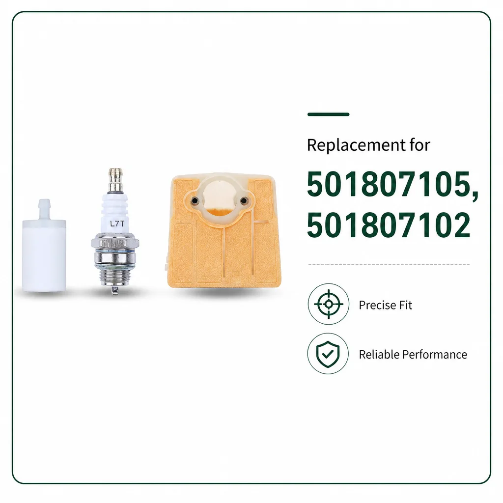 Air Fuel Filter Service Kit for Husqvarna 61 66 181 266 266XP 281 288 288XP Chainsaw Replaces 501807105 501807102 Spark Plug