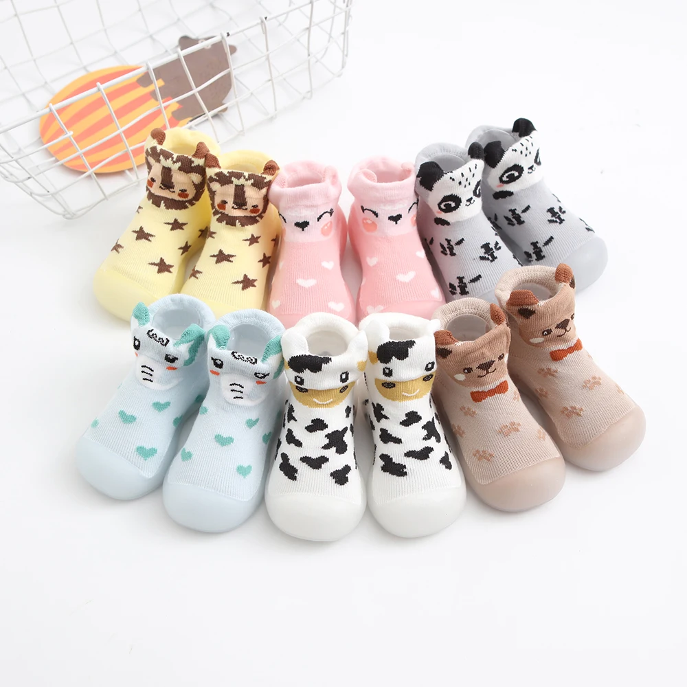 Baby Shoes Cute Animal Cotton First Shoes Baby Toddler Shoes First Walker Kids Soft Rubber Sole Shoe Anti-Slip Booties