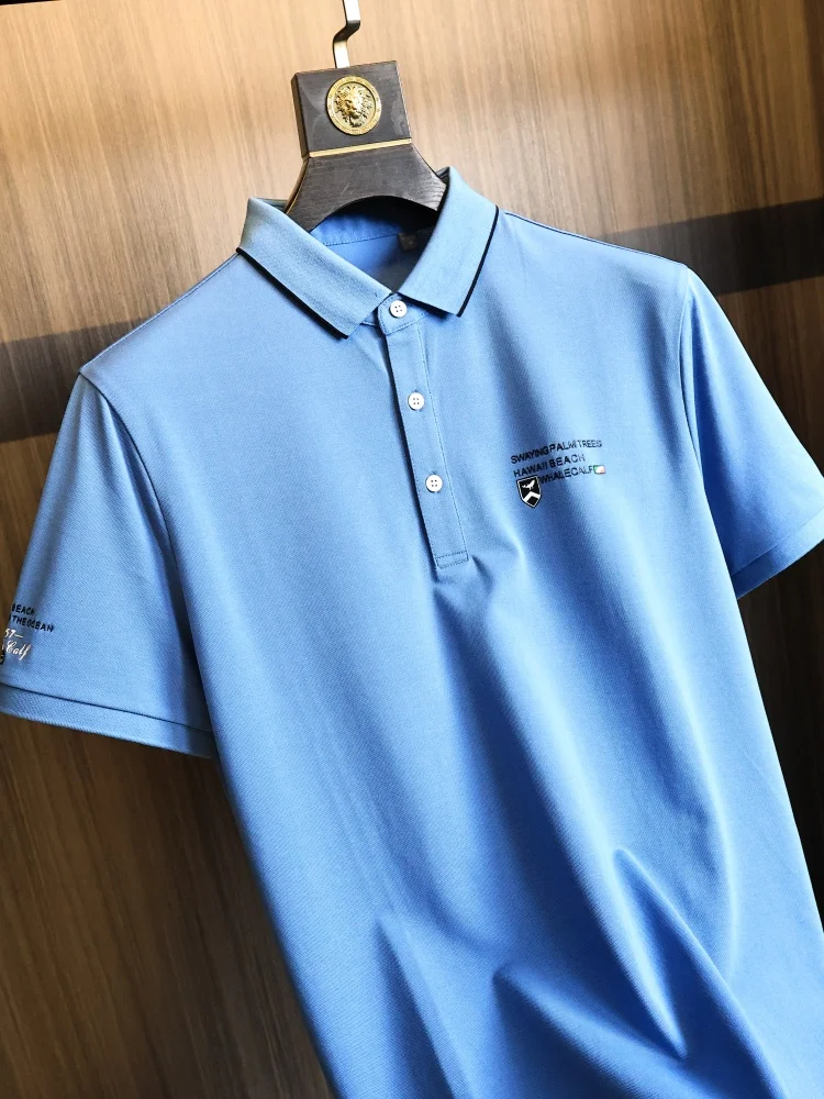 Homesick Men's  Shirt Breathable Sweat-wicking Short Sleeve Turn-down Collar Summer Fashion Urban Style Micro-stretch