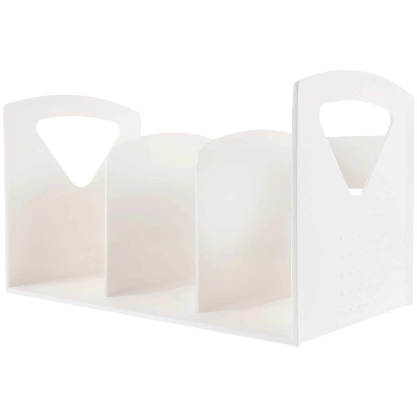 رف كتب أبيض محمول مبتكر، سعة كبيرة، سهل التخزين، قوي لا يتشوه، سطح أملس، منظم سطح مكتب مثالي للمدرسة