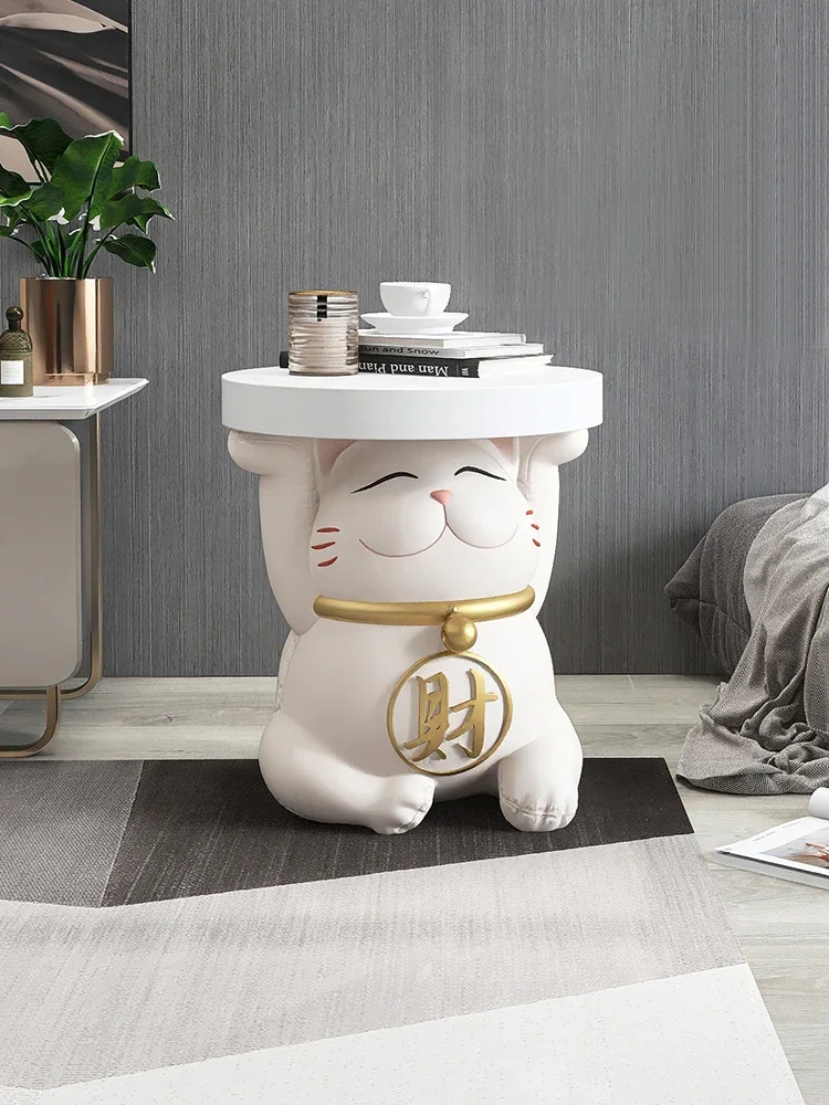 

Home Decor Lucky Cat Statue Floor Living Room Decoration Tray Sofa Nordic Next Cabinet Bedside Coffee Table Housewarming Gift