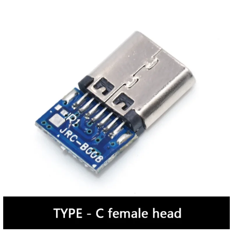 Type C USB 3.1 Connector, 16Pin, Male Socket Plug for Soldering Wire and Cable, PCB Module Board, 56K Resistor, 5Pcs