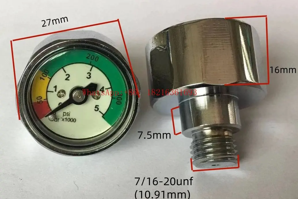 Submersible Pressure Gauge Submersible Residual Pressure Gauge Connecting Thread Specification 7/16-20UNF