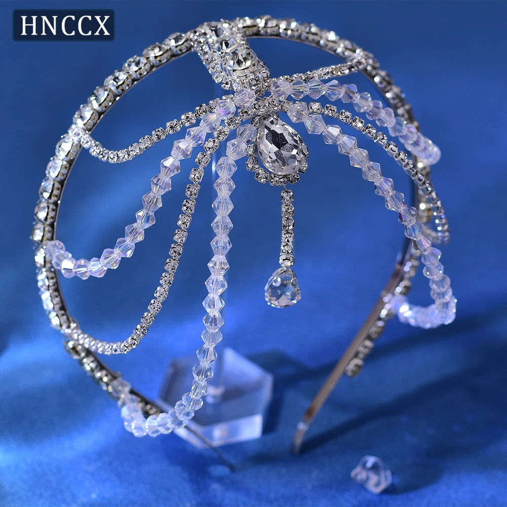 

HNCCX Wedding Hair Accessories Crystal Headpiece Waterdrop Rhinestone Forehead Decoration Bridal Headdress For Party CP665