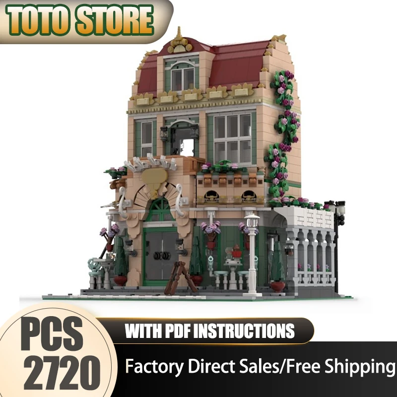 

City Street View Model Moc Building Blocks Café V2 Model Technology Brick DIY Assembly Construction Toy Holiday Set Gifts