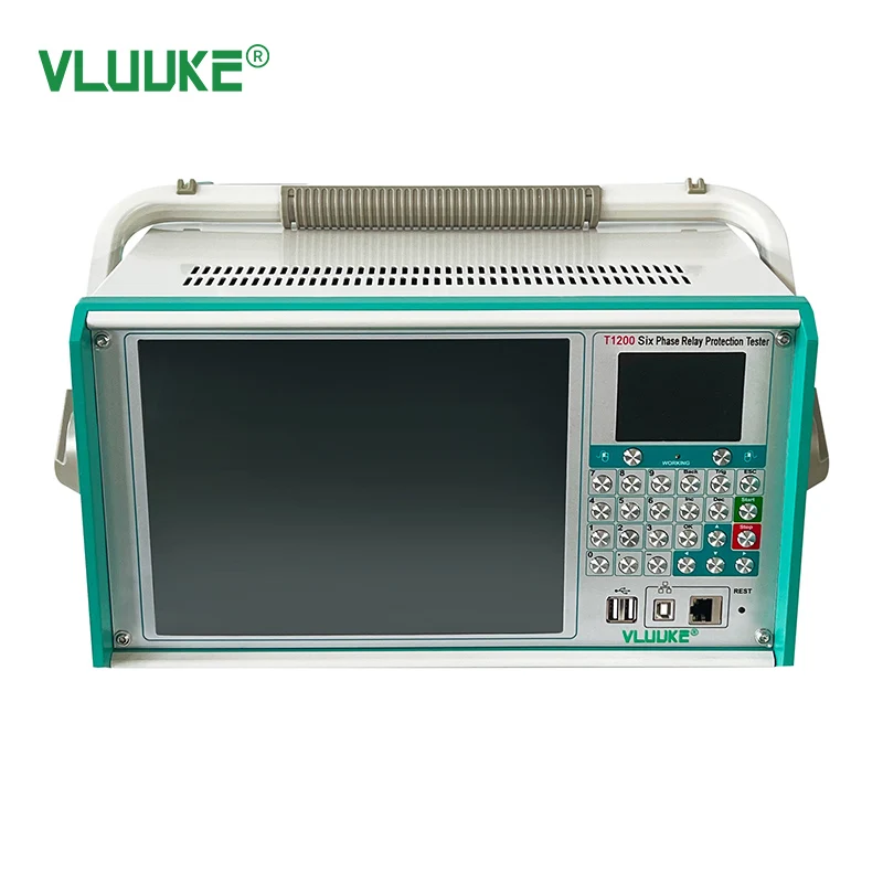 VLUUKE T1200 Six Phase Relay Protection Tester DSP+FPGA High Precision 6-Phase 180A Output 125V/30A per Phase Self-Calibrating
