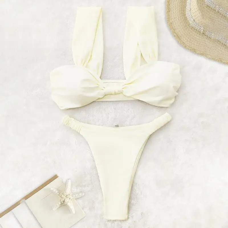 J2HD Women's Swimsuits Two Piece Set Beach Vacation Outfits High Cut Bathing Suit