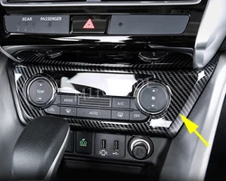 Interior Dashboard AC Air Condition Switch Cover For Mitsubishi Eclipse Cross 2018-2025 Carbon Fiber Overlay 2024 2023 2022 2021