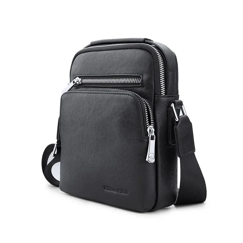 Leather men's shoulder bag large capacity multi-functional men's small bag new crossbody bag small backpack