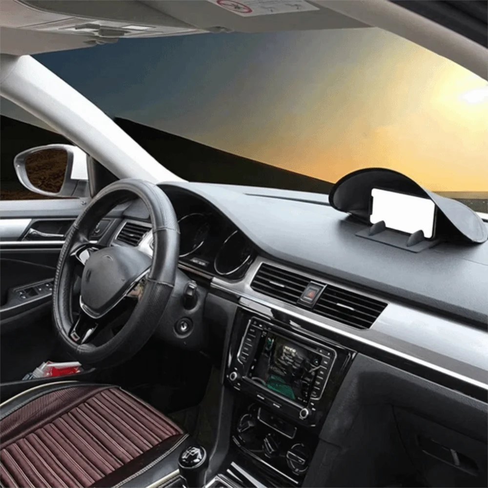 Foldable Phone Sunshade Visor Anti-Glare UV Protection Car Navigation Sunshade Tool-Free Setup Heat Resistant
