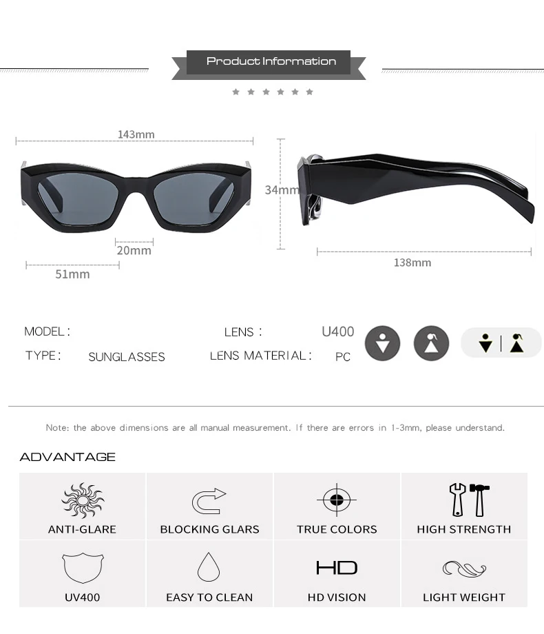 Kleine Punk Quadrat Sonnenbrille Neue Frauen Männer Trends Bunte Sonnenbrille Weibliche Marke Designer UV400 Shades Persönlichkeit Brillen – Detail 3