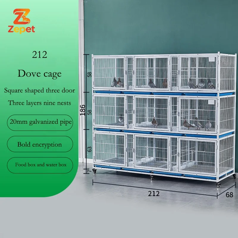 Heavy Duty Stackable Metal Bird Breeding Cage System Commercial With Breeding Box Nest for Pigeon Canary Finch