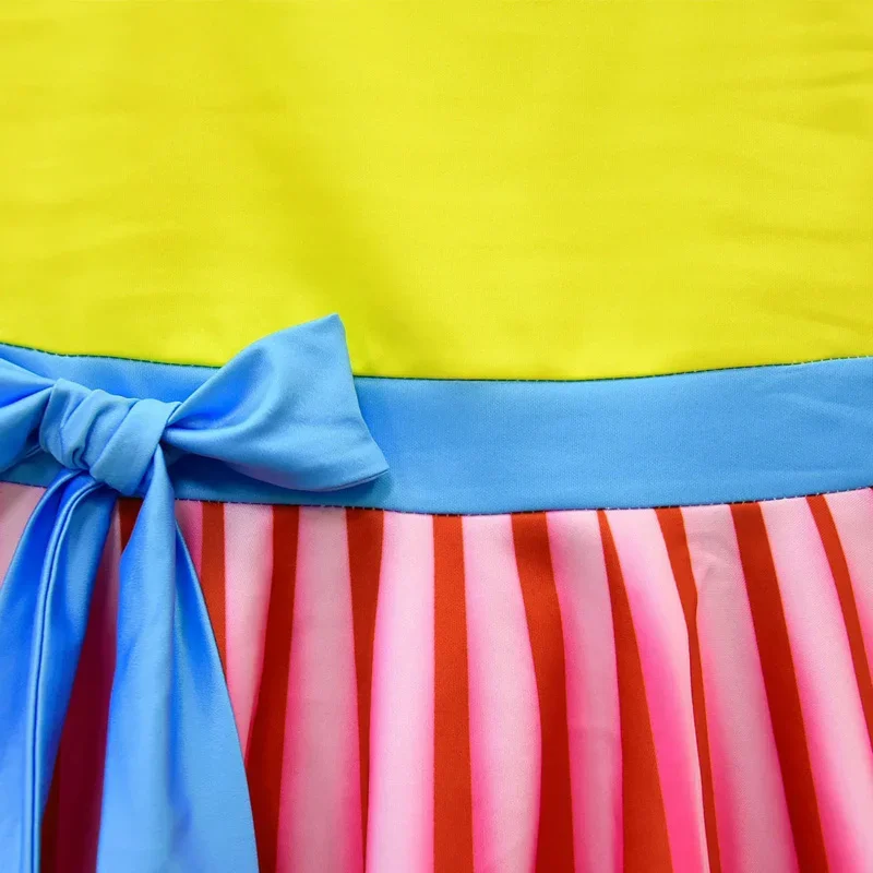 Fancy Nancy Clancy Birthday Summer Rainbow Dress Girl Party Costume Kids Frocks Infantil Festa Clothes Princess Robe With Wi MN1