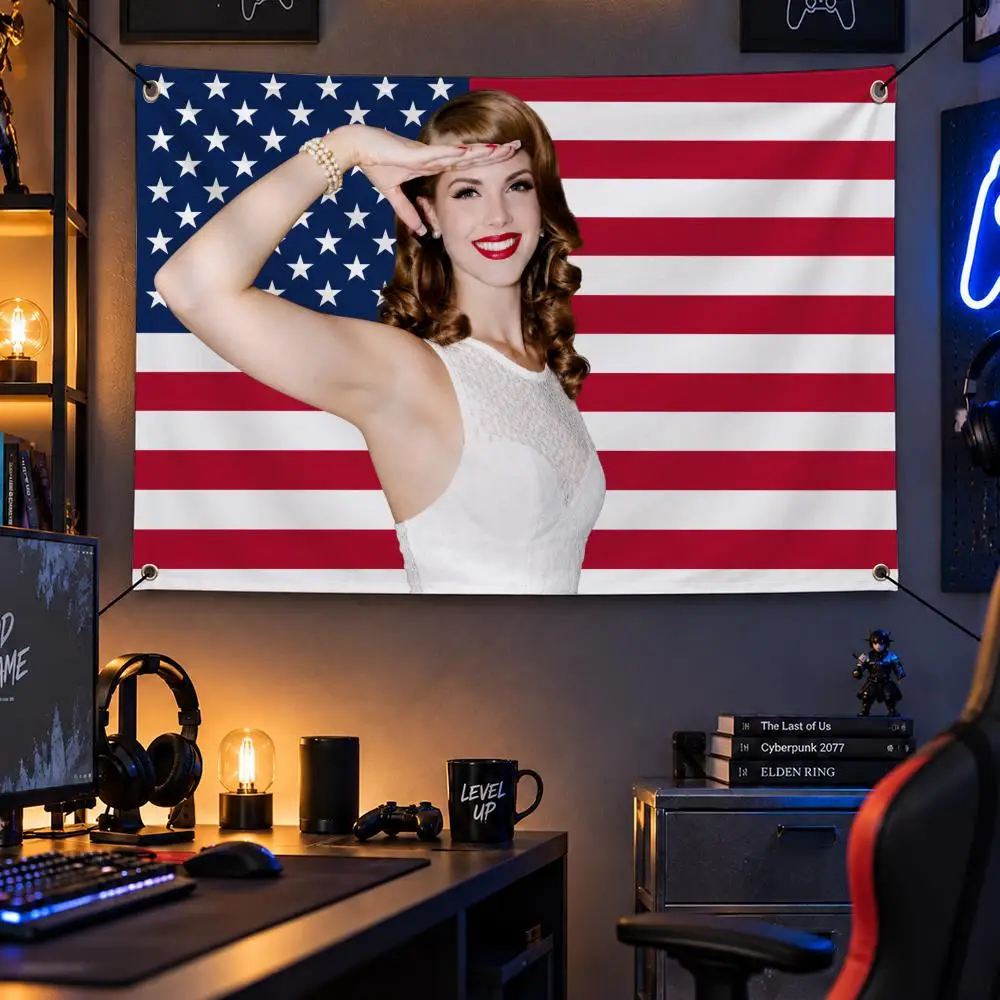Singer L-Lana Del Rey Flags Personalized Flag Room Dorm Camping Picnic Garage Bar Indoor Outdoor Wall Decor