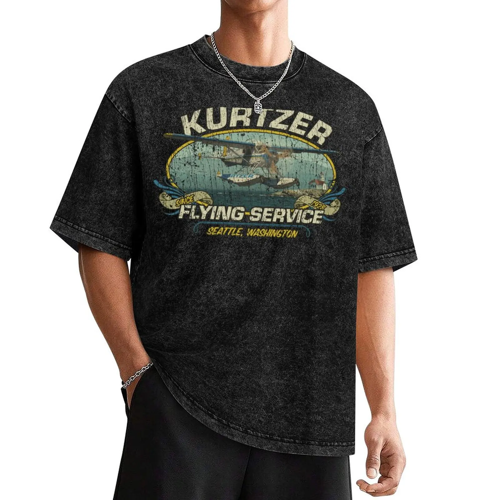 Kurtzer Flying Service 1928 T-Shirt Louboutins blue lock Funny t-shirts men t shirts high quality