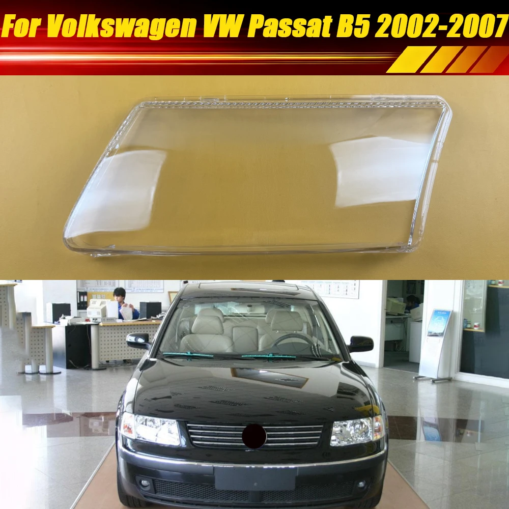 

For Volkswagen VW Passat B5 2002~2007 Car Headlamp Cover Transparent Lampshade Lens Front Headlight Shell Lamp Shade Plexiglass