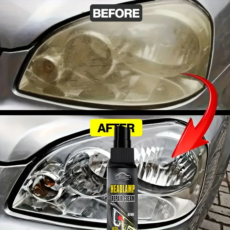 رذاذ إصلاح المصابيح الأمامية الخزفية 100 مل، أداة إصلاح المصابيح الأمامية المتقدمة للسيارات - إزالة الاصفرار والأكسدة، واستعادة الوضوح #3