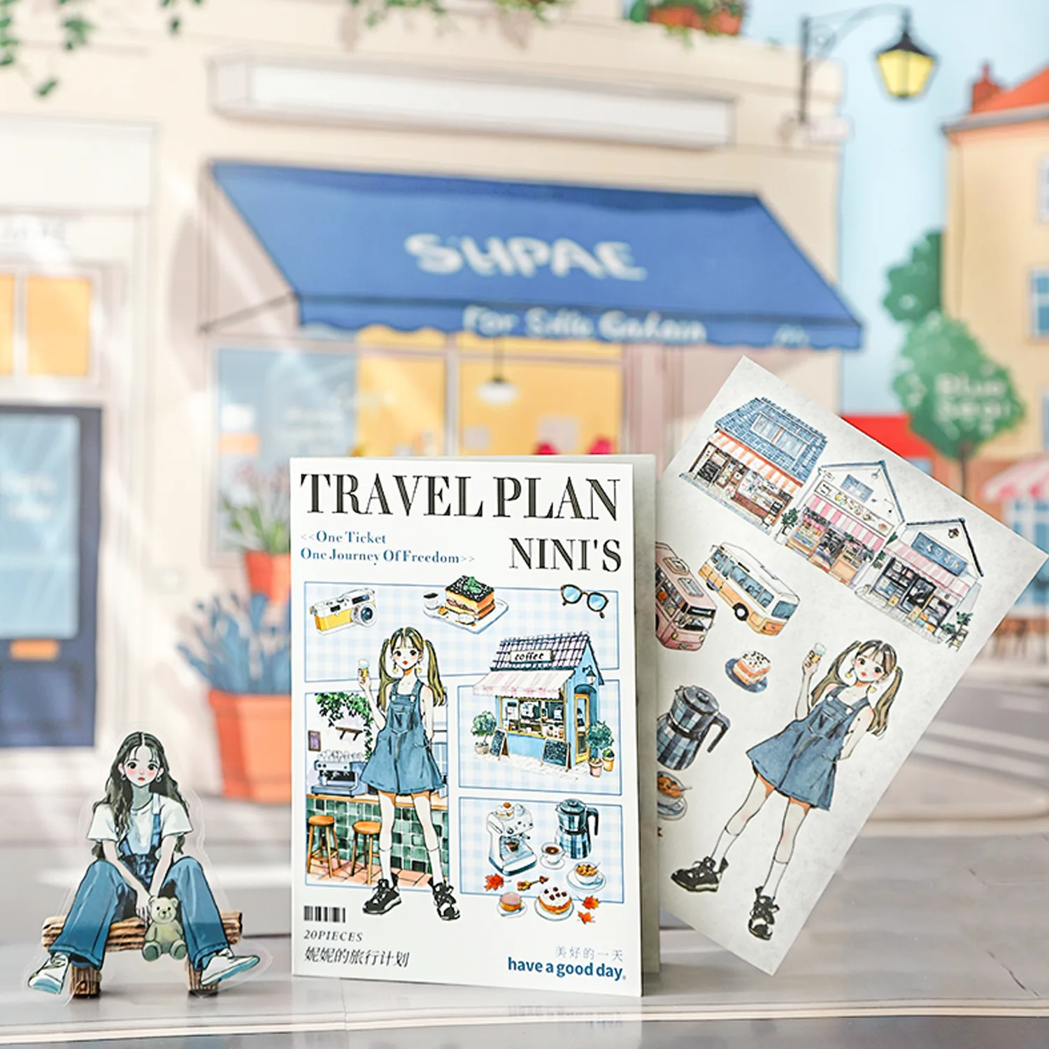 

20 шт./1 лот каваи канцелярские наклейки Nini's Travel Plan мусорный журнал декоративный скрапбукинг DIY ремесленная наклейка