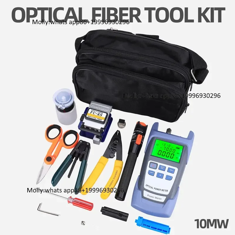 FTTH Fiber Optic Tool Kit FC-6S Fiber Cleaver -70~+10dBm Optical Power Meter Visual Fault Locator 10MW