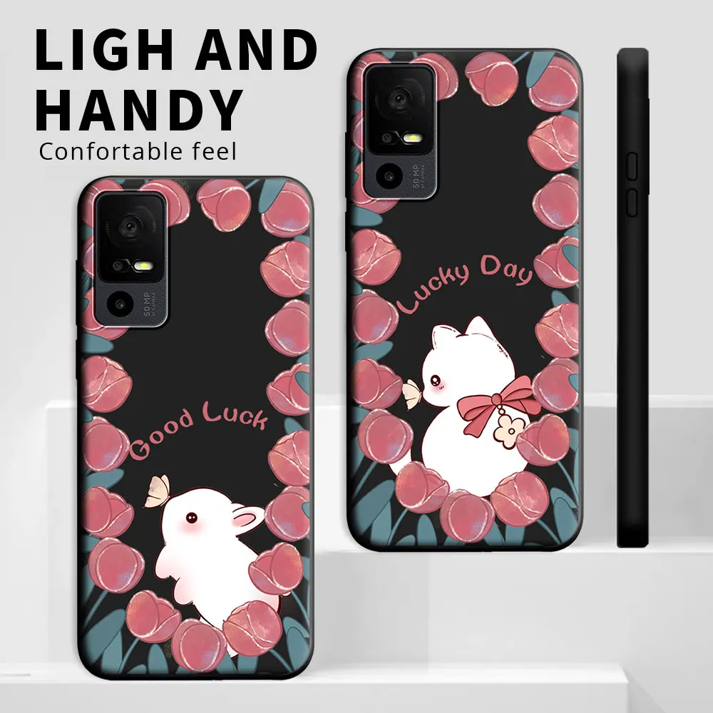 For Lively Jitterbug Smart4 Case Cartoon Cute Cat Flower Shockproof Silicone Soft Phone Case For Jitterbug Smart 4 Back Cover