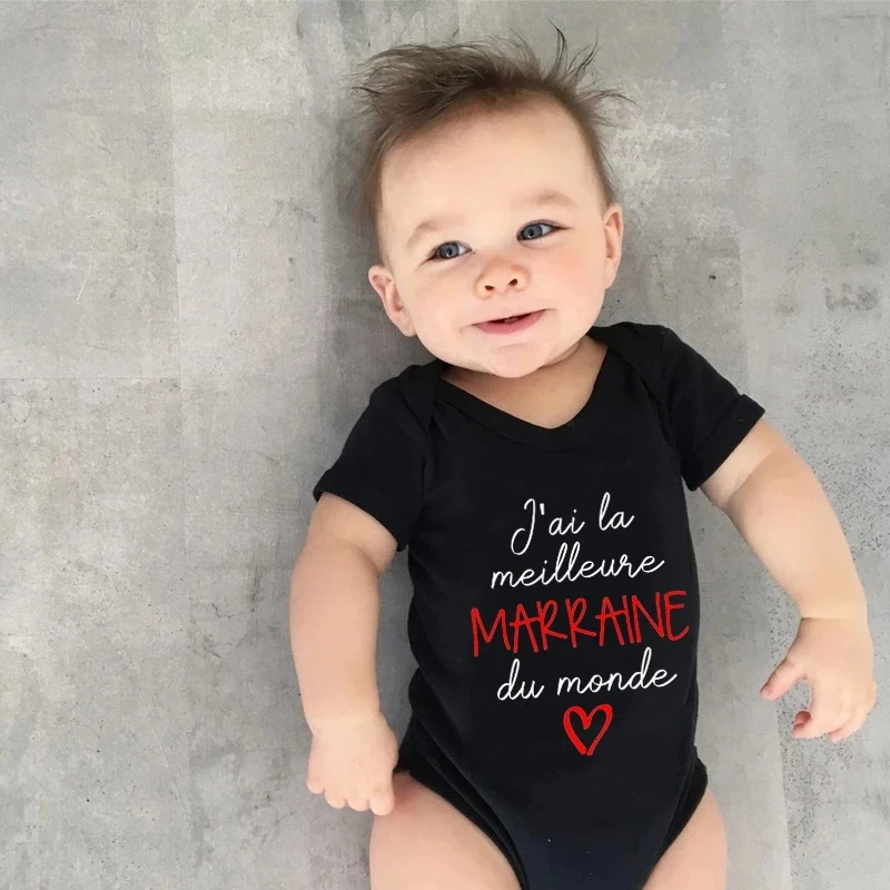 2022 I Have The Best Godmother In The World Newborn Baby Bodysuits Cotton Short Sleeve Infant Jumpsuits Body Boys Girls Rompers