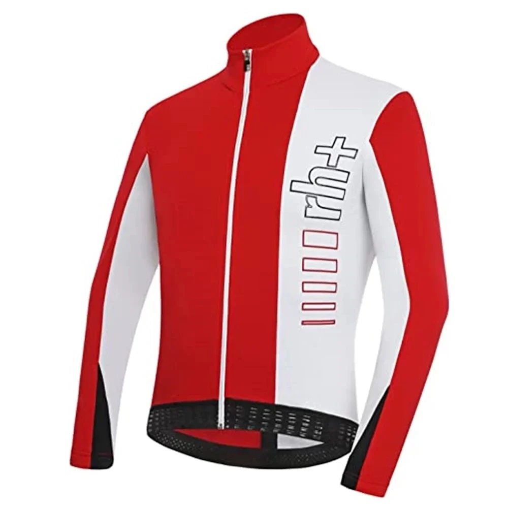 Zero Rh+ Team Cycling Jersey Men Bike Suits Winter Thermal Fleece Jacket Mtb Long Sleeve Warm Tops Maillot Ropa 2023 Ciclismo