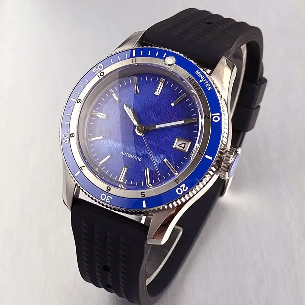 

Tandorio 40 мм матовый синий циферблат синий ободок 200 м водонепроницаемые японские автоматические часы NH35A с сапфировым стеклом мужские дайверские наручные часы