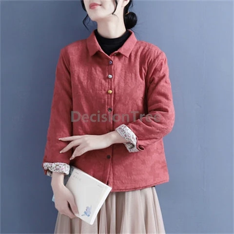 

2025 утепленное стеганое хлопково-льняное пальто в китайском этническом стиле, женское зимнее повседневное универсальное пальто в стиле ретро, модное пальто с пуговицами