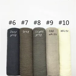 Soft Cotton Women Muslim Crinkle Hijab Scarf Female Musulman Headscarf Islamic Hijab Shawls Wraps Head Scarves 95*180CM