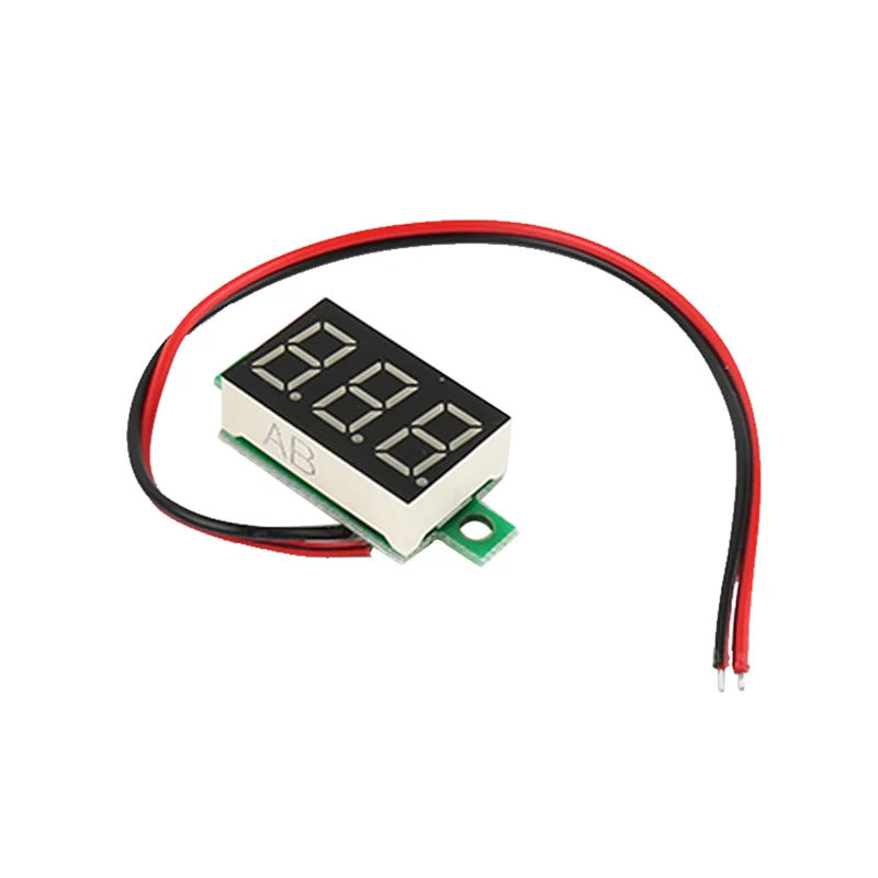 Tête de voltmètre numérique à deux fils, tube numérique de 0.36 pouces, précision variable DC4.5V-30V rouge, bleu, vert, 1 pièce