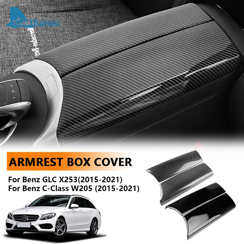 ABS Car Center Console Armrest Trim Cover For Mercedes Benz C Class W205 GLC X253 2015 2016 2017 2018 2019 2020 2021 Accessories