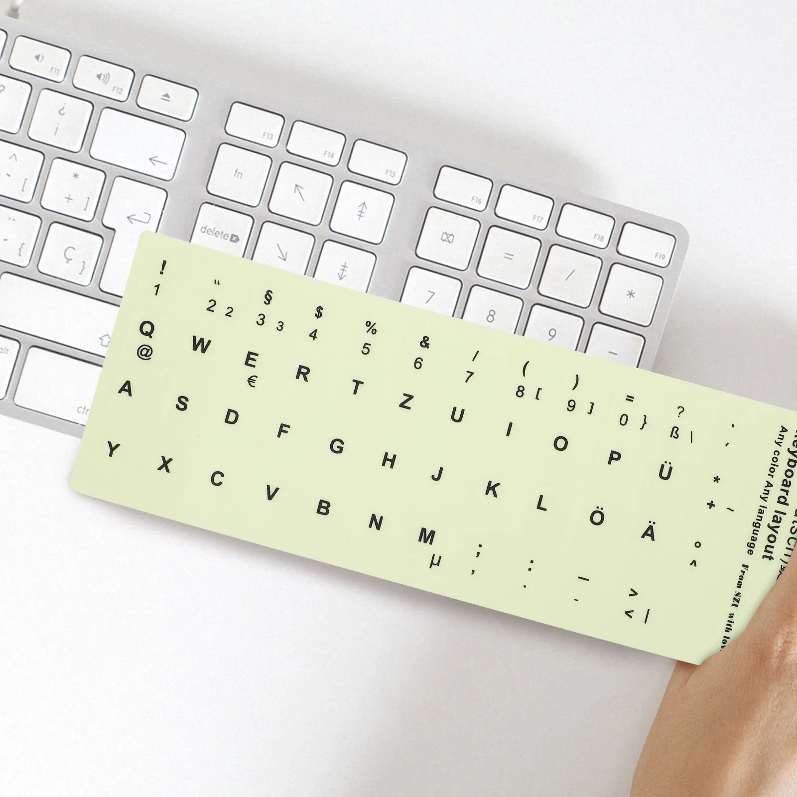 1 Sheet Glow in The Dark Keyboard Stickers Super Wear Resistant PVC Matte for Desktop Laptop Computer Replacement