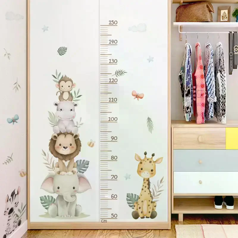 Baby Nursery Jungle Wallpaper - Naklejka z wykresem wzrostu dla dzieci,