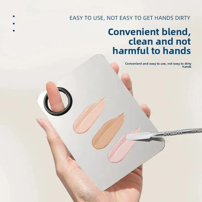 Palette de mélange de maquillage, brosse de fond de teint Ultra fine avec spatule, mélangeur de bouffées cosmétiques, brosse plate pour Contour du visage, outils de maquillage