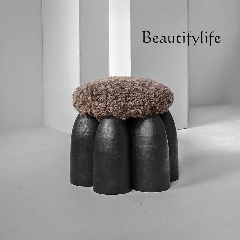 Yj Nordic Modern Creative Living Room Designer Artistic Sense Model Room Bedroom Low Stool Home Simplicity