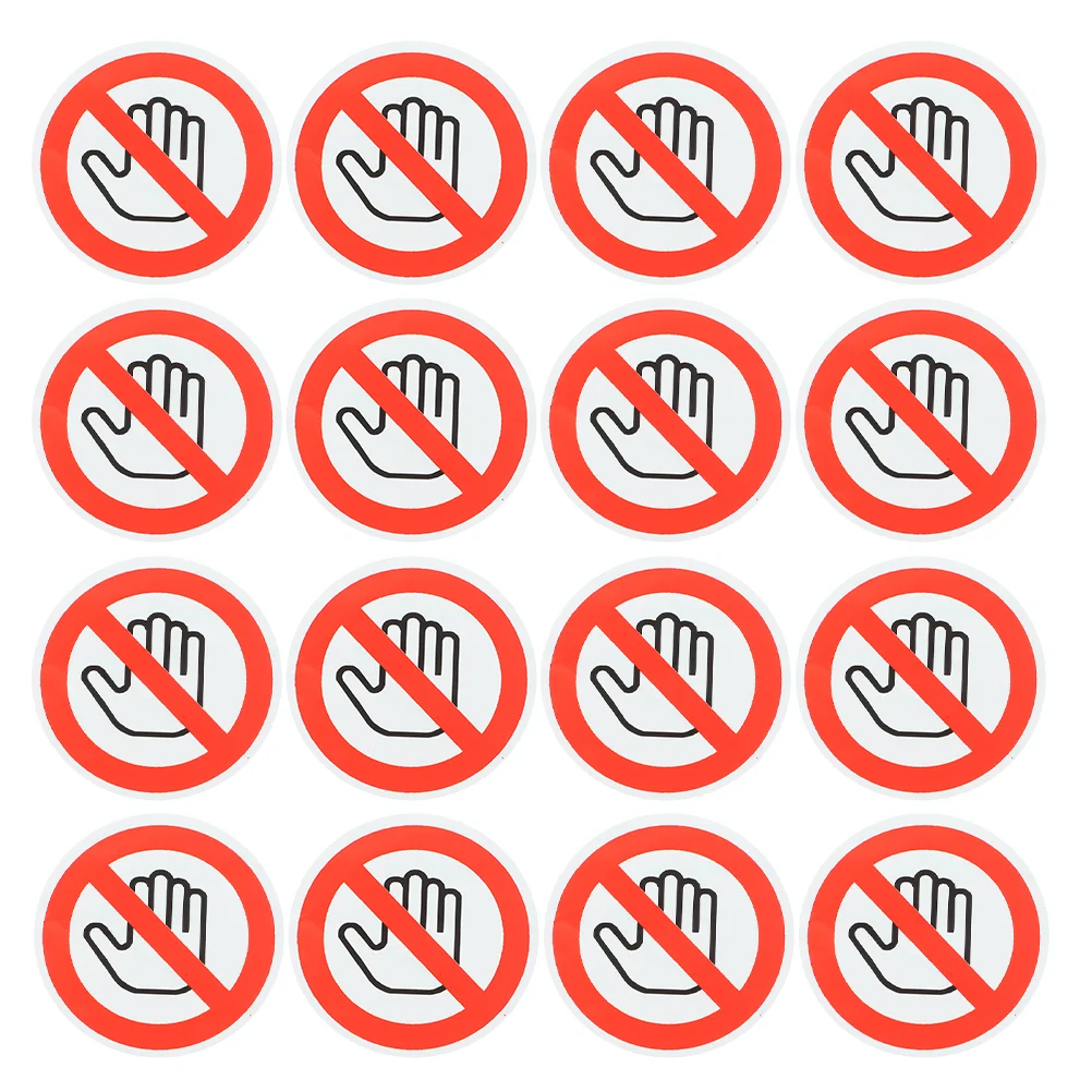 

20 Pcs Instrument Safety Sign Stickers Baby Please Do Not Touch Warning Self-adhesive Vinyl