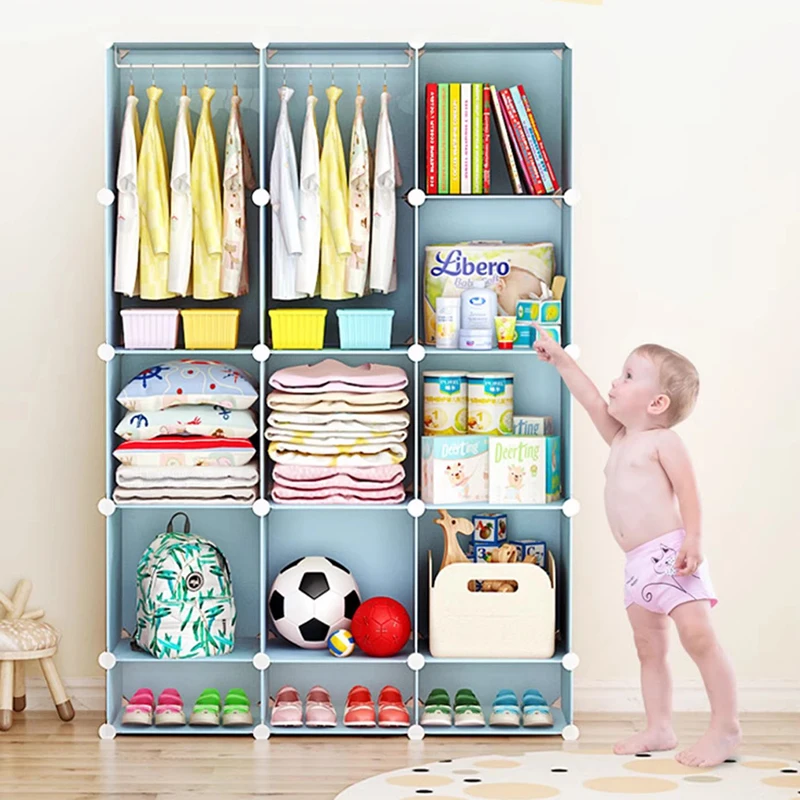 خزانة أطفال بلاستيكية أقسام ملابس أطفال منظم غرفة النوم أرفف مكعبة خزانة أثاث منزلي صغير حديث من Guarda Roupa #4